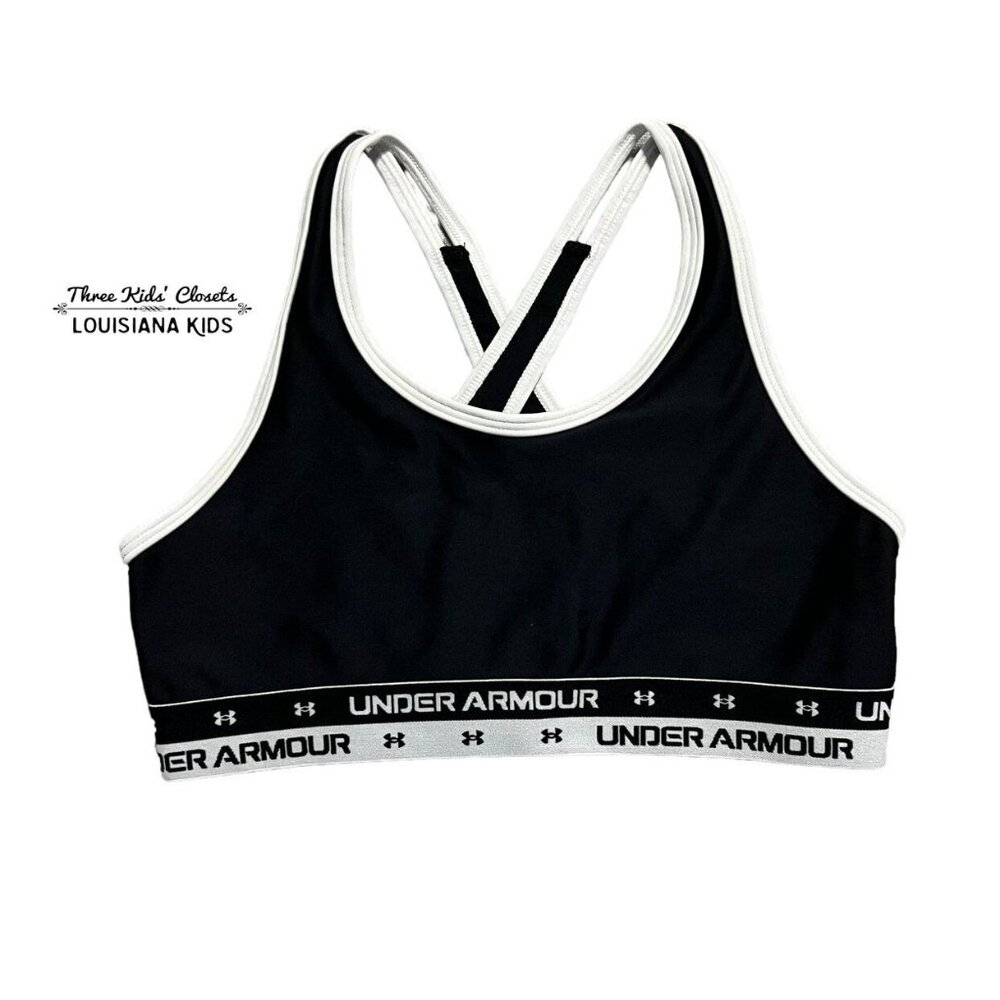 Under Armour Girls Sz L Black Sports Bra
